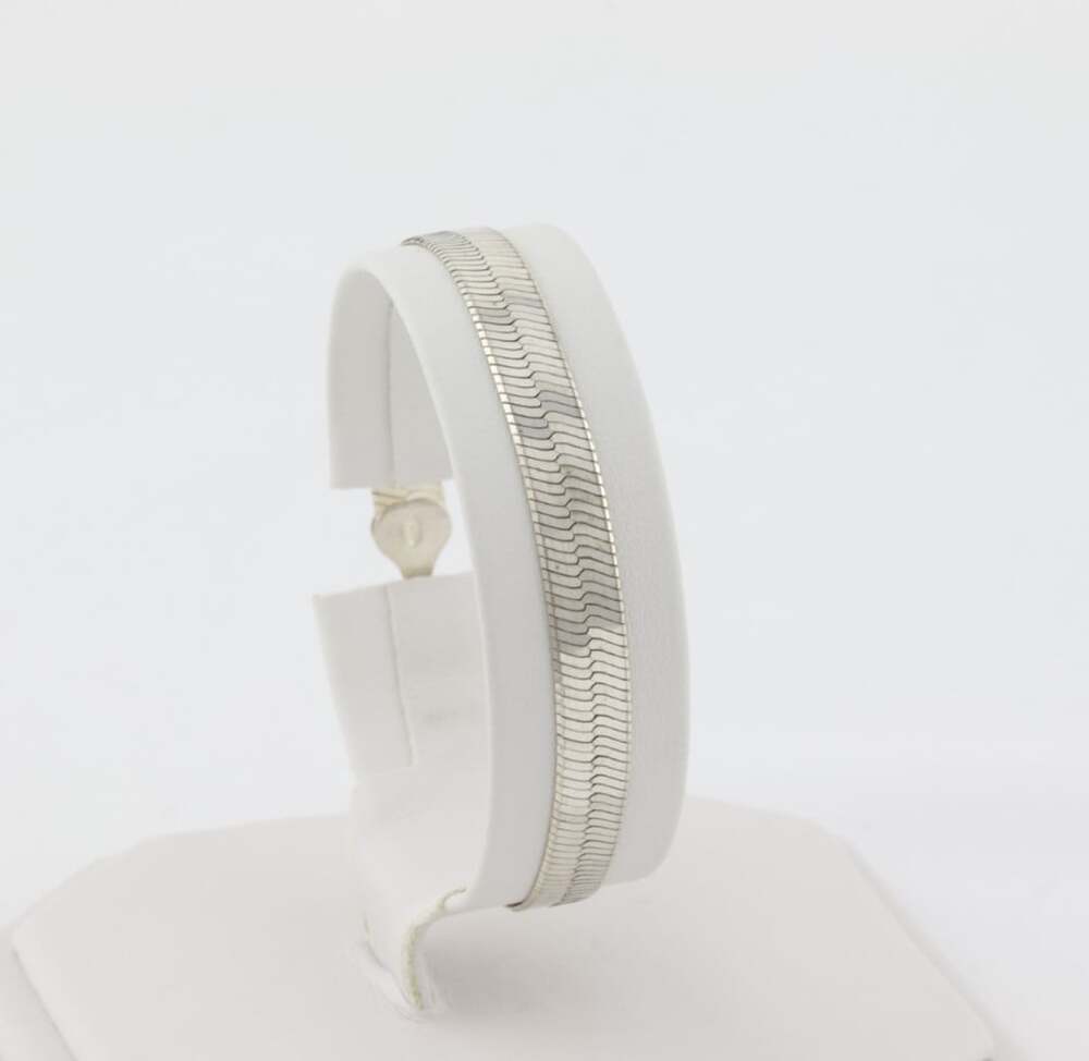 Sterling Silver Herringbone Chain Bracelet 7" inch